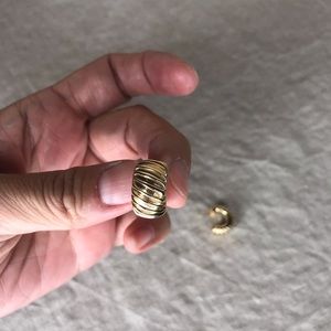 14k gold cable Huggie earrings